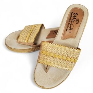 Sbicca Woven Heel Wedges Size 8 Sandals Beach Summer Cruise